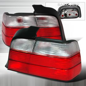 1992-1998 BMW E36 4DR Clear Tail Lights-LT-E364RPW-KS