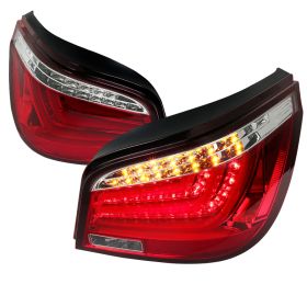 2004-2007 BMW E60 Clear LED Tail Lights-LT-E6004RLED-TM