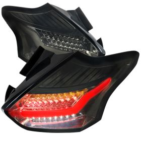 2012-2016 Ford Focus 5DR HB LED Tail Lights Smoke - SDT-LT-FOC155GLED-TM