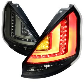 2011-2012 Ford Fiesta Smoke LED Tail Lights-LT-FST115GLED-TM