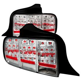 2005-2009 Ford Mustang Chrome LED Tail Lights-LT-MST05CLED-KS