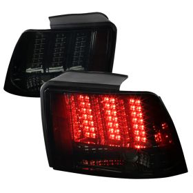 1999-2004 Ford Mustang LED Sequential Tail Lights Smoke - SDT-LT-MST99GLED-SQ-RS