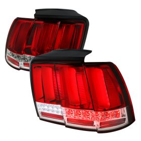 1999-2004 Ford Mustang LED Sequential Tail Lights Red - SDT-LT-MST99RLED-SQ-TM