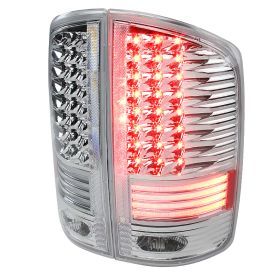 2002-2005 Dodge Ram 1500 LED Tail Lights Chrome - SDT-LT-RAM02CLED-V2-RS