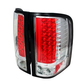 2007-2011 Chevy Silverado Chrome LED Tail Lights-LT-SIV07CLED-KS