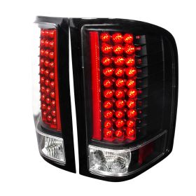 2007-2011 Chevy Silverado Black LED Tail Lights-LT-SIV07JMLED-KS