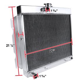 1966-1969 Dodge Ram 3-Core Radiator  - RAD3-CHG66