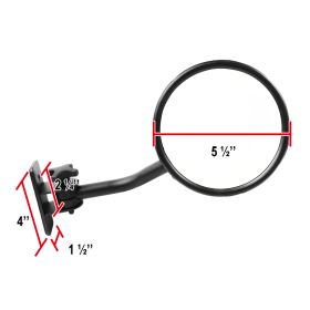 2007-2018 Jeep Wrangler Round Mirrors  - RMQ-WRG07BK-A-FY