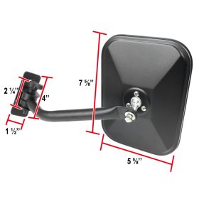 2007-2018 Jeep Wrangler Square Mirrors  - RMQ-WRG07BK-FY