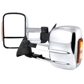 1988-1998 Chevrolet C10 Manual w/LED Signal + Chrome Cover Towing Mirrors  - RMX-C1088CRLED-M-ZM