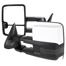 1988-1998 Chevrolet C10 Power w/Smoke LED Signal + Chrome Cover Towing Mirrors  - RMX-C1088G2GLEDHP-FS