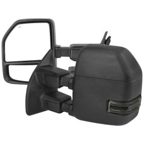 1999-2016 Ford F-250 SuperDuty Black Power + Heated w/Smoke Signal Towing Mirrors  - RMX-F25099F1GH-P-FS