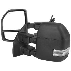 1999-2016 Ford F-250 SuperDuty Black Power + Heated w/Clear Signal Towing Mirrors  - RMX-F25099F1H-P-FS