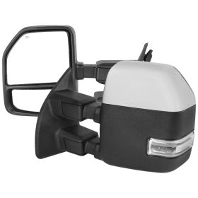 1999-2016 Ford F-250 SuperDuty Chrome Power + Heated w/Clear Signal Towing Mirrors  - RMX-F25099F2H-P-FS