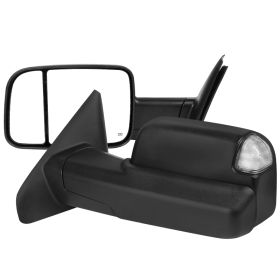 2002-2008 Dodge Ram 1500/2500/3500 Black Power + Heated w/Clear Signal Towing Mirrors  - RMX-RAM02HP-G1-FS