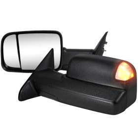 2009-2012 Dodge Ram 1500/2500/3500 Power + Heated Towing Mirrors  - RMX-RAM09LED15H-P-ZM