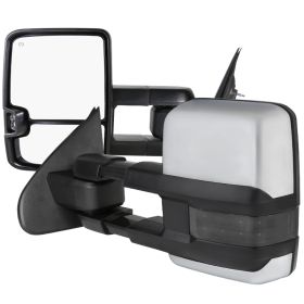 2014-2018 Chevrolet Silverado 1500 Power + Heated w/Smoke LED Signal + Chrome Cover Towing Mirrors  - RMX-SIV14G2GLEDHP-FS