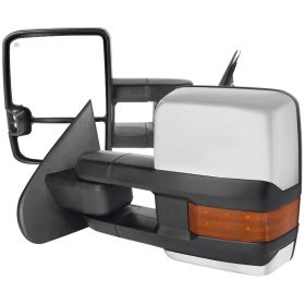 2014-2016 Chevrolet Silverado 1500 Chrome Power + Heated w/Amber Signal Towing Mirrors  - RMX-SIV14G2HP-TS-FS