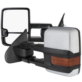2014-2018 Chevrolet Silverado 1500 Power + Heated w/LED Signal + Chrome Cover Towing Mirrors  - RMX-SIV14G2LEDHP-FS