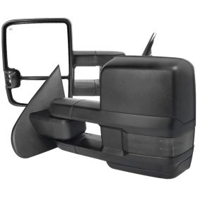 2014-2016 Chevrolet Silverado 1500 Textured Black Power + Heated w/Smoke Signal Towing Mirrors  - RMX-SIV14G3GHP-TS-FS