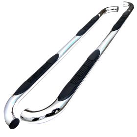 2002-2005 Ford Explorer 4DR Chrome 3" Round Side Step Bar  - SSB3-EPOR02S2-WB