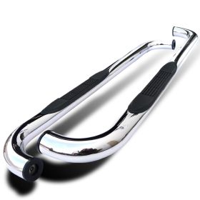 2004-2008 Ford F-150 Stainless Finish 3" Round Side Step Bar  - SSB3-F15004RCS2-WB