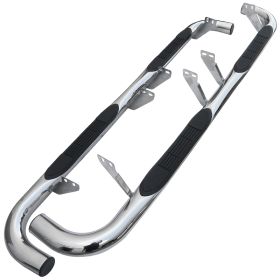 2003-2010 Hummer H2 Chrome 3" Round Side Step Bar  - SSB3-H203S2-WB