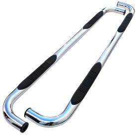 2001-2013 Chevrolet Silverado 1500 Stainless Finish 3" Round Side Step Bar  - SSB3-SIV99CCS2-WB