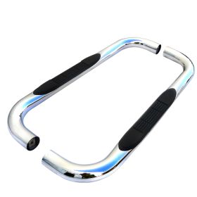1999-2012 Chevrolet Silverado 1500 Stainless Finish 3" Round Side Step Bar  - SSB3-SIV99RCS2-WB