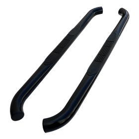 2007-2013 Jeep Wrangler 2DR Black 3" Round Side Step Bar  - SSB3-WRG072BK-WB