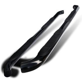 2007-2009 Jeep Wrangler Stainless Finish 3" Round Side Step Bar  - SSB3-WRG074BK-WB