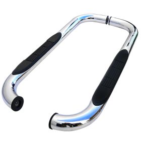 1987-2006 Jeep Wrangler Stainless Finish 3" Round Side Step Bar  - SSB3-WRG87S2-WB