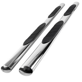 2005-2017 Nissan Frontier Crew Cab Stainless Finish 4" Oval Side Step Bars  - SSB4-FRO05CCS2-WB