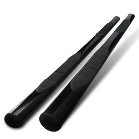 2002-2009 Chevrolet Silverado 1500 Stainless Finish 4" Oval Side Step Bar  - SSB4-SIV99CCBK-WB