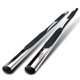 2002-2009 Chevrolet Silverado 1500 Stainless Finish 4" Oval Side Step Bar  - SSB4-SIV99CCS2-WB