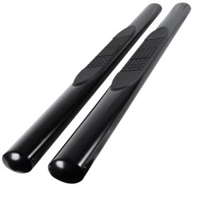 2007-2015 Jeep Wrangler Black 4" Oval Side Step Bars  - SSB4-WRG072BK-WB
