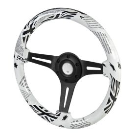 350mm Steering Wheel With Graphic Black Spoke UK Flag - SW-741-BK-XD