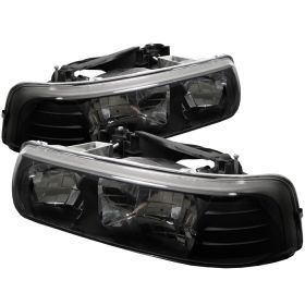 1999-2002 Chevy Silverado 1500/2500 Black Crystal Headlights - 333-CSIL99-BK