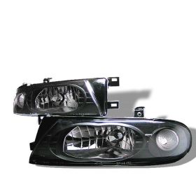 1993-1997 Nissan Altima Black Crystal Headlights - 333-NA93-BK