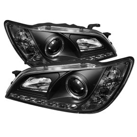 2001-2005 Lexus IS300 Black Halo + LED DRL Projector Headlights - 444-LIS01-HID-