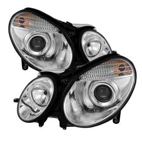 2003-2006 Mercedes Benz E-Class Chrome Projector Headlights - 444-MBW21103-C