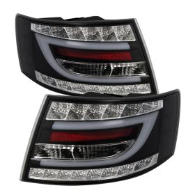2005-2008 Audi A6 4DR Sedan Black Light-Bar LED Tail Lights-ALT-YD-AA605-LBLED-B