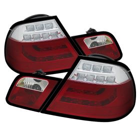 2000-2003 BMW E46 3-Series 2DR Coupe Red/Clear Light-Bar LED Tail Lights-ALT-YD-