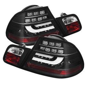 2004-2006 BMW E46 3-Series 2DR Black Light-Bar LED Tail Lights-ALT-YD-BE4604-LBL