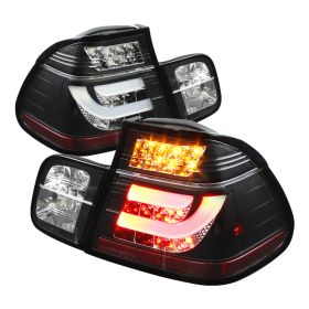 1999-2001 BMW E46 3-Series 4DR Black Light-Bar LED Tail Lights-ALT-YD-BE4699-4D-