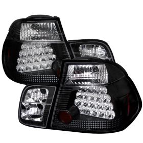 1999-2001 BMW E46 3-Series 4DR Black LED Tail Lights-ALT-YD-BE4699-4D-LED-BK