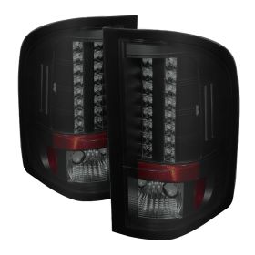 2007-2013 Chevy Silverado Black/Smoke LED Tail Lights-ALT-YD-CS07-LED-BSM