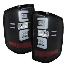 2014-2015 Chevy Silverado Black Light-Bar LED Tail Lights-ALT-YD-CS14-LBLED-BK