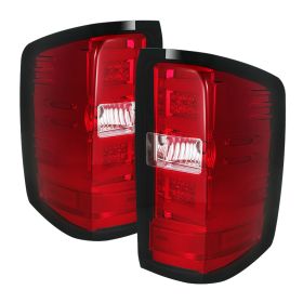 2014-2015 Chevy Silverado Red/Clear Light-Bar LED Tail Lights-ALT-YD-CS14-LBLED-