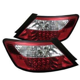 2006-2008 Honda Civic 2DR Red/Clear LED Tail Lights-ALT-YD-HC06-2D-LED-RC